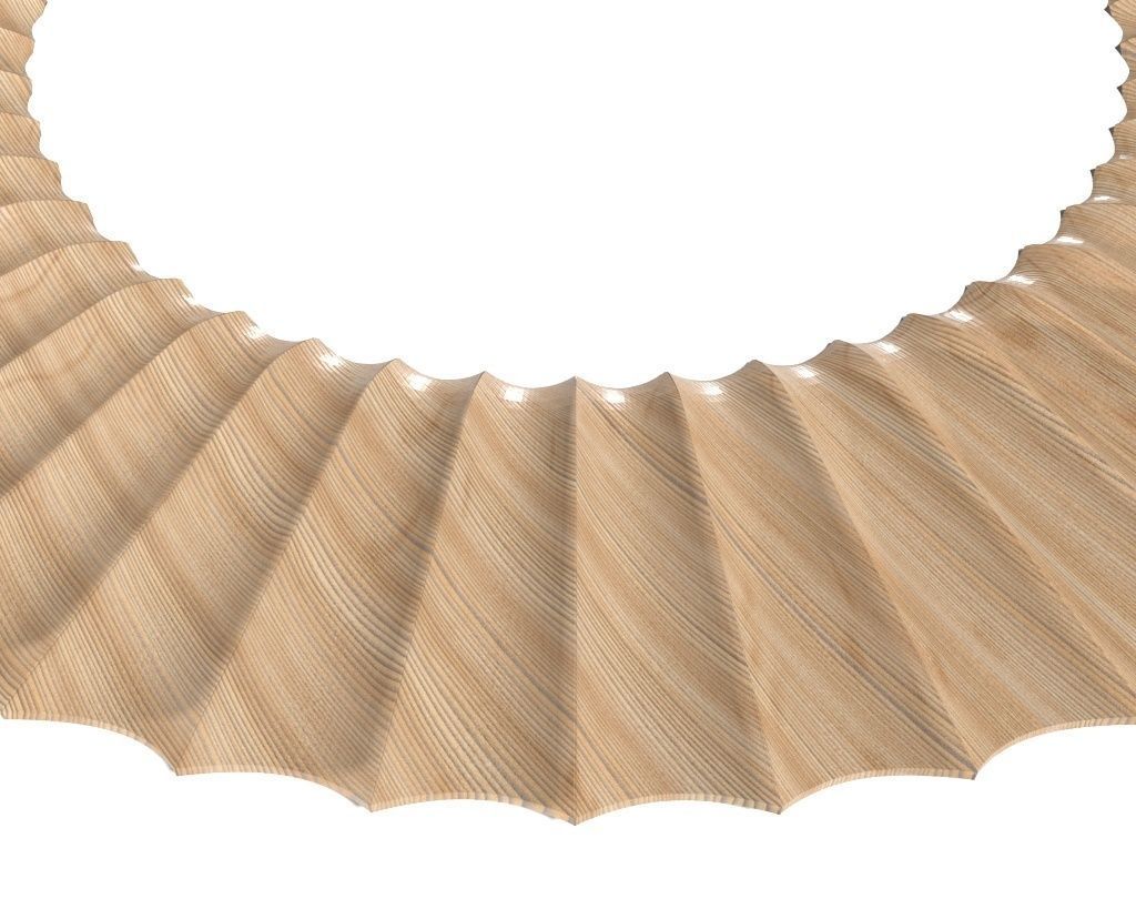 Frame-035 circular wooden frame 3D model_2