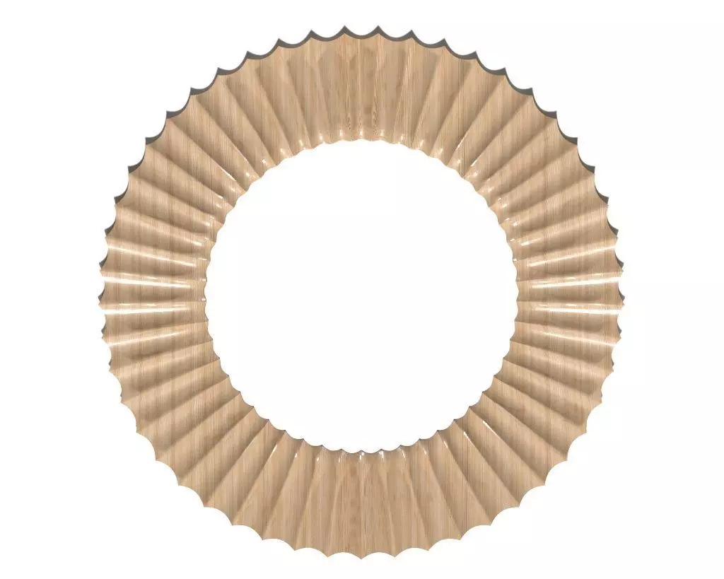 Frame-035 circular wooden frame 3D model_0