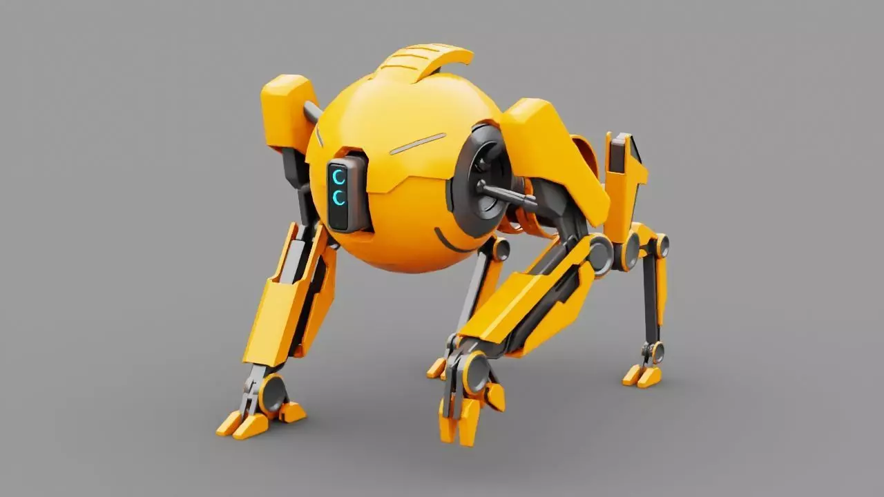 Q BOT rigged character rigged 3D model_0