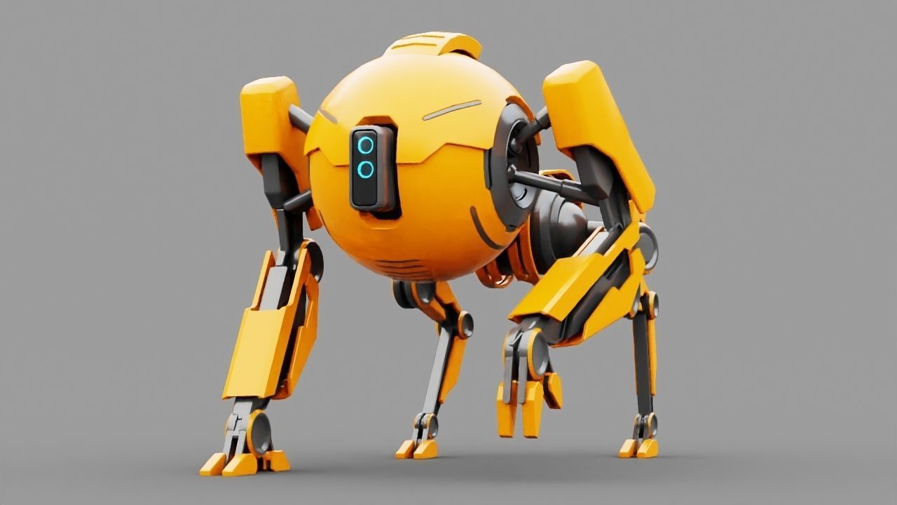 Q BOT rigged character rigged 3D model_4