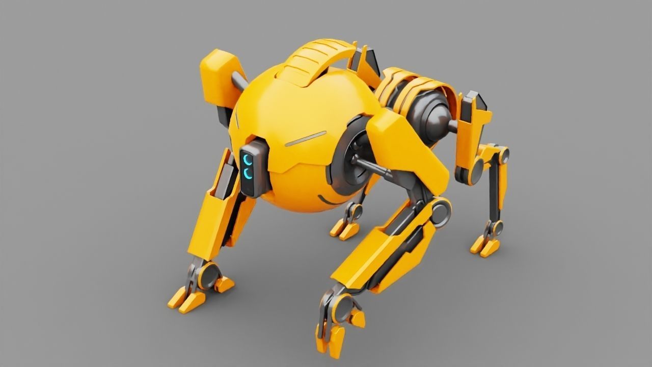 Q BOT rigged character rigged 3D model_6