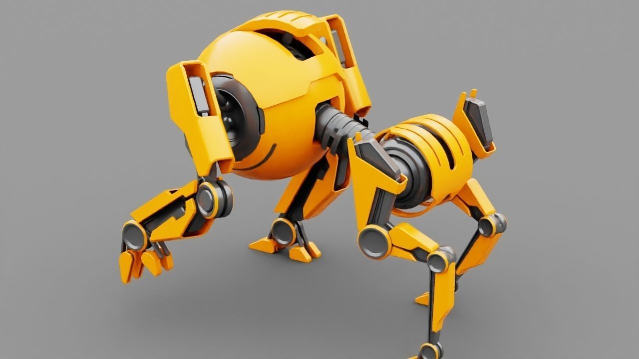 Q BOT rigged character rigged 3D model_3