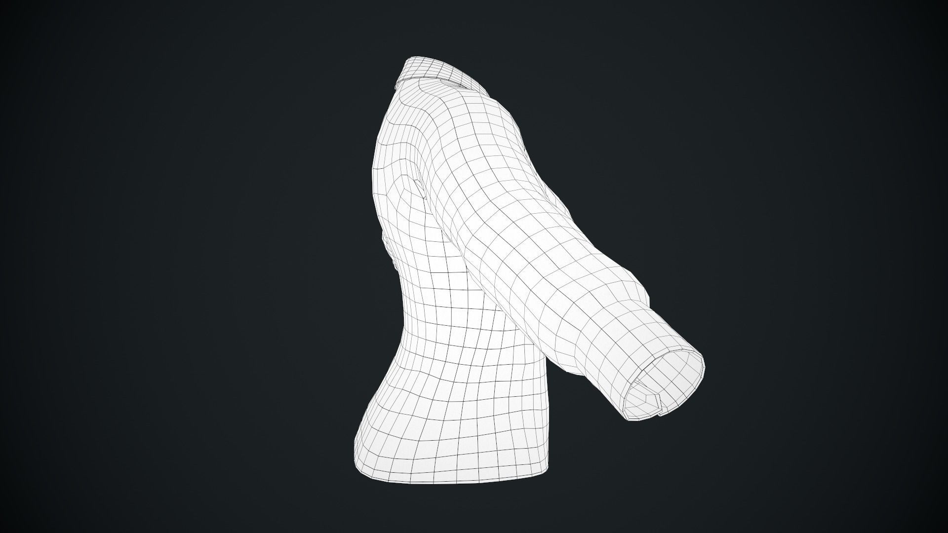 Female White Shirt Style 1  Low-poly 3D model_11