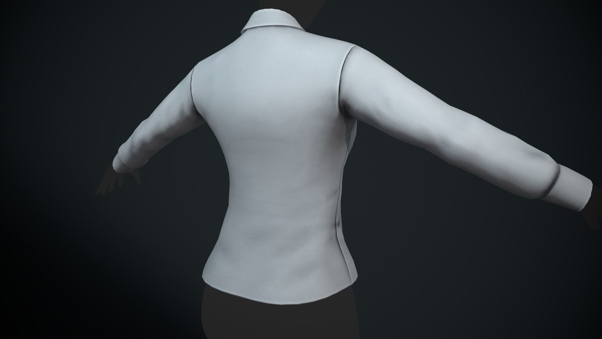 Female White Shirt Style 1  Low-poly 3D model_4