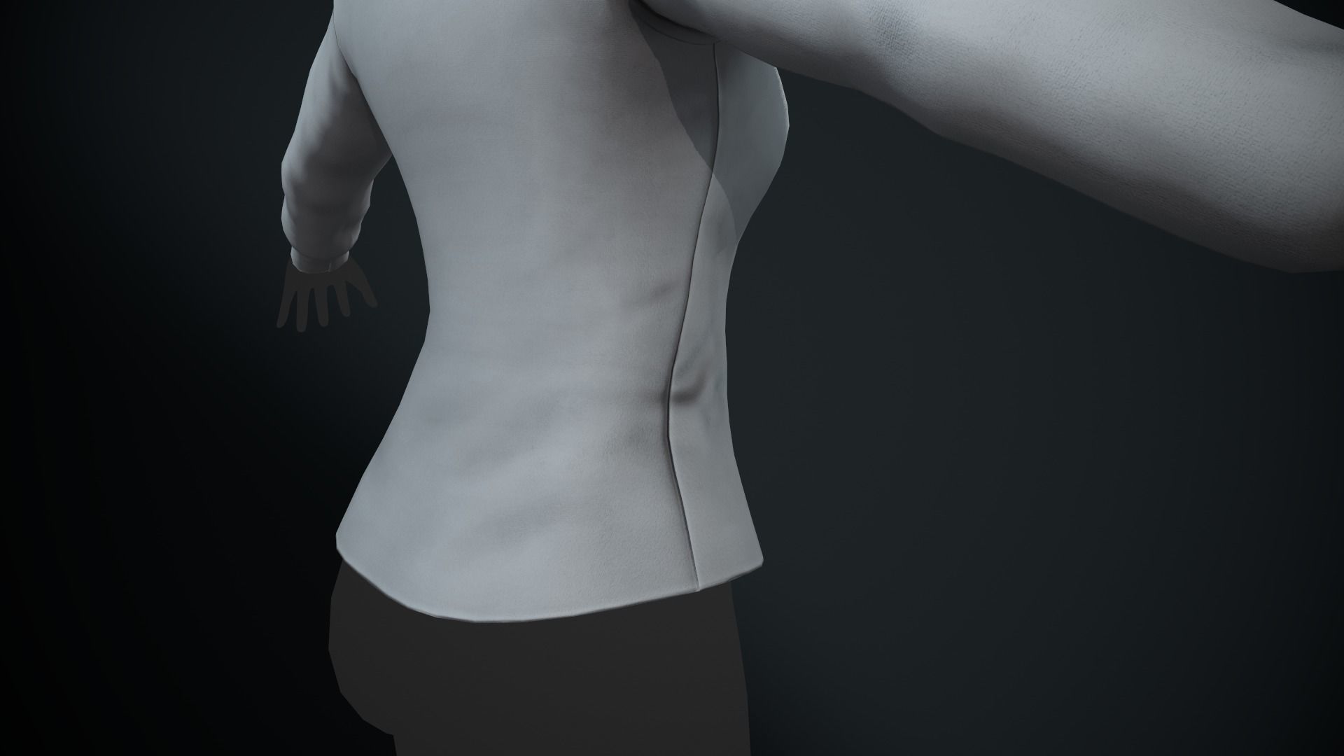 Female White Shirt Style 1  Low-poly 3D model_9