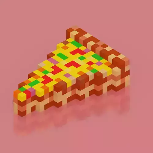 Pizza Slice 2 Voxel Low-poly 3D model