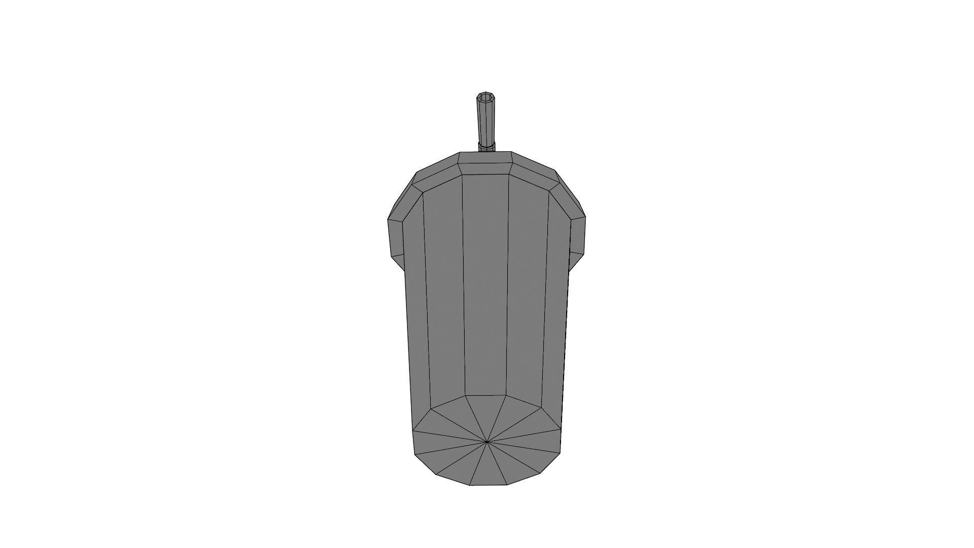 Low Poly Soda coffee cup with straw Low-poly 3D model_3