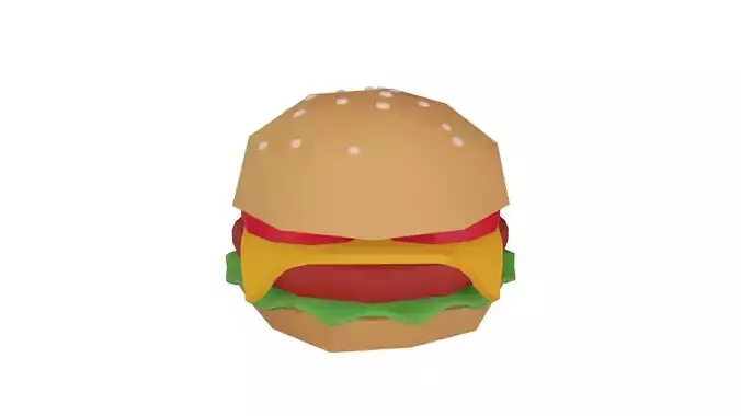 Low Poly Burger hamburger Low-poly 3D model