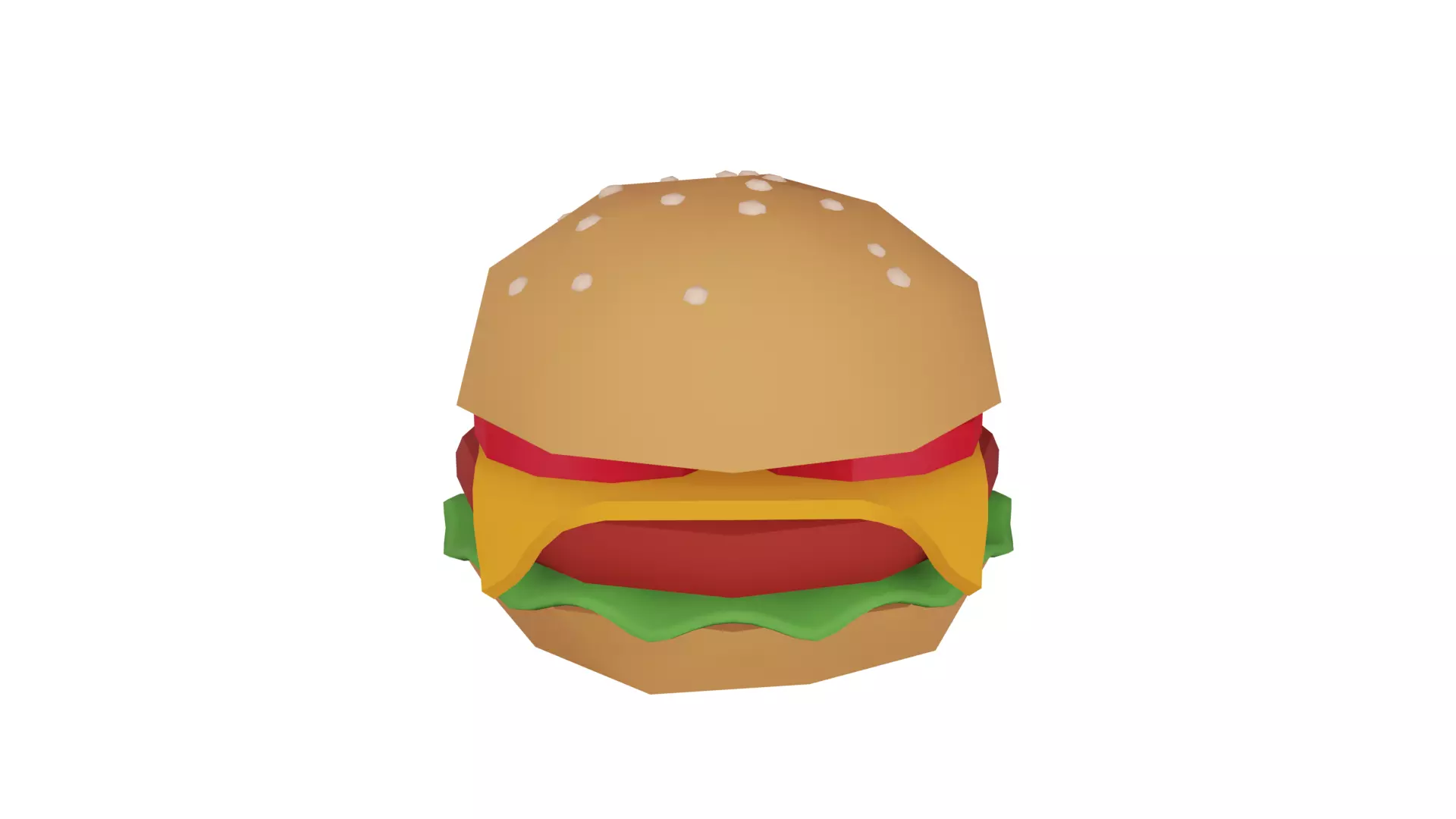 Low Poly Burger hamburger Low-poly 3D model_0
