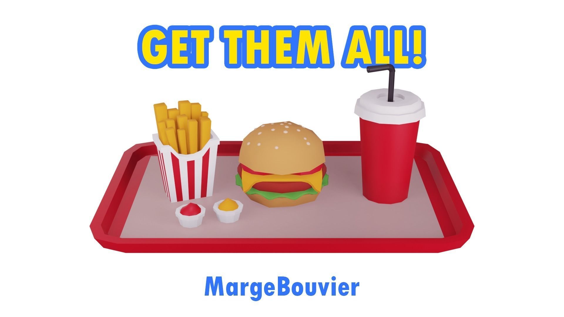 Low Poly Burger hamburger Low-poly 3D model_4