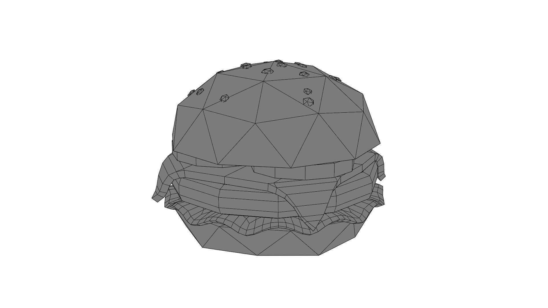 Low Poly Burger hamburger Low-poly 3D model_2