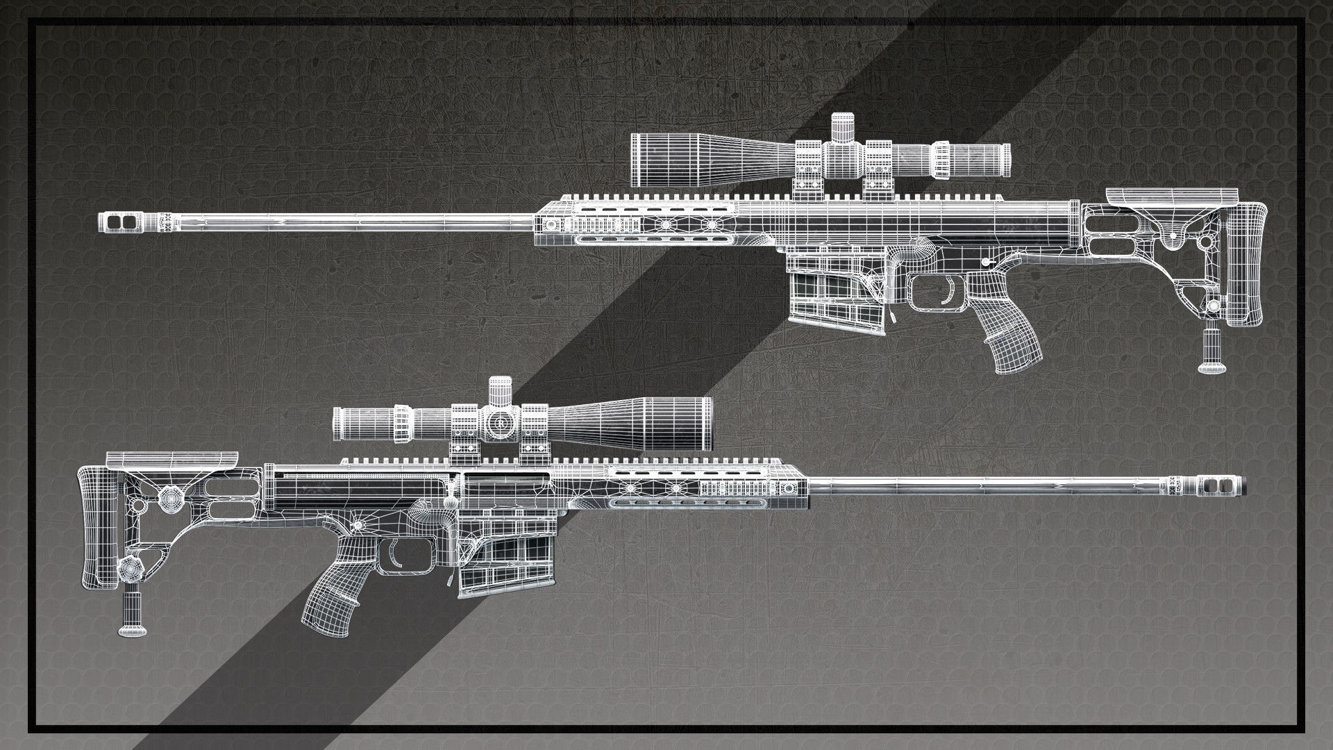 Highpoly Sniper Barrett Model 98B 3D model_2