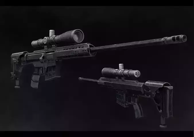  Highpoly Sniper Barrett Model 98B 3D model