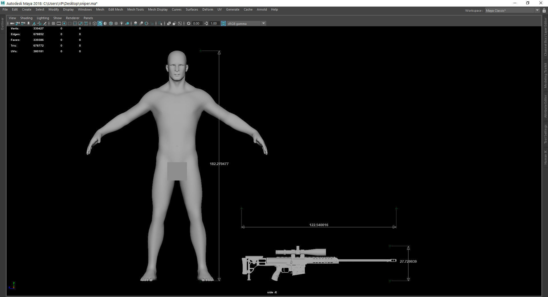  Highpoly Sniper Barrett Model 98B 3D model_4