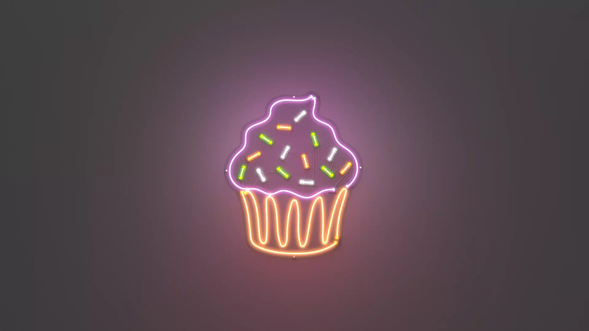 Cupcake 4 - Neon Sign 3D model