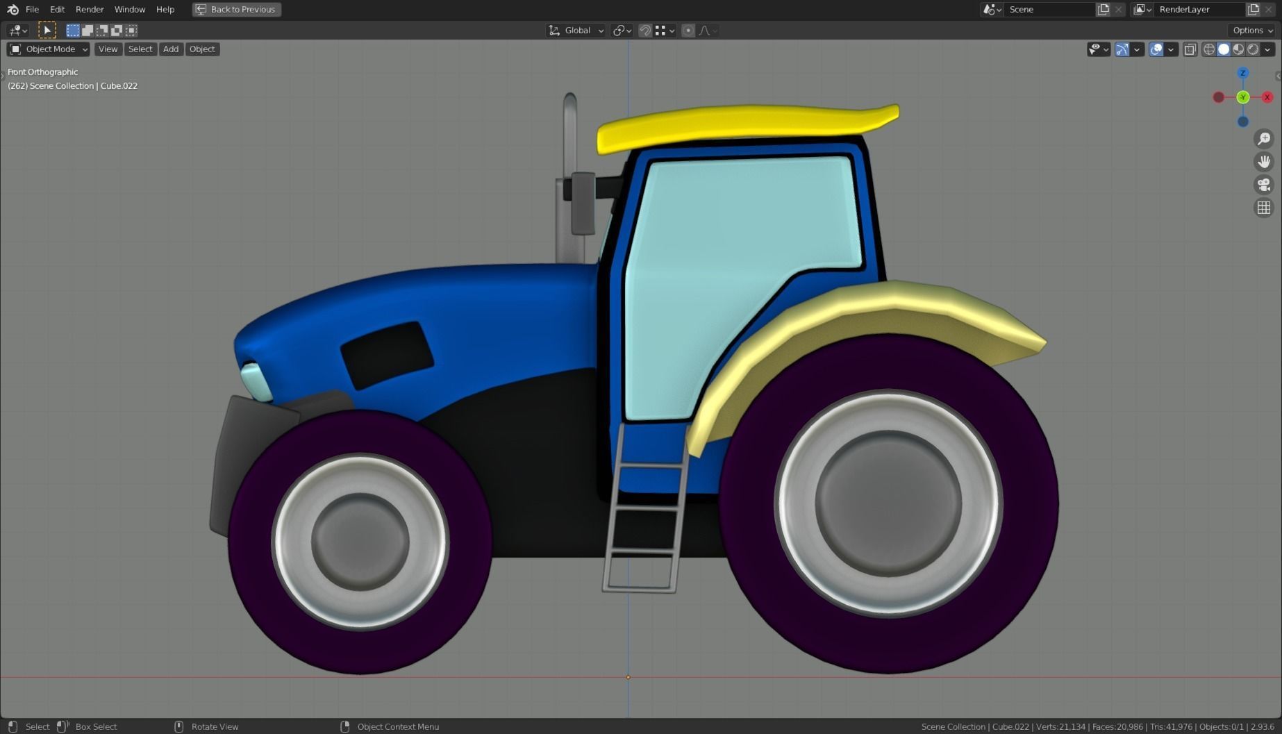 Low Poly Vehicle -  Traktor Low-poly 3D model_4