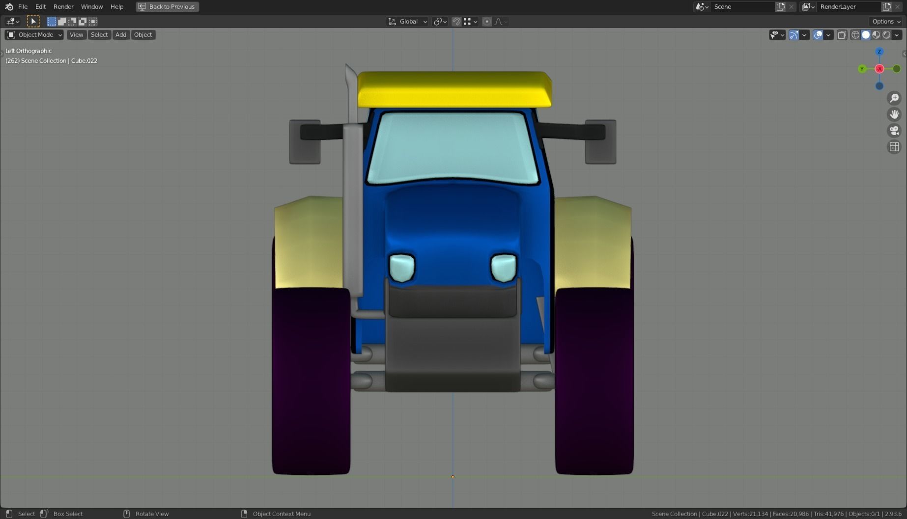 Low Poly Vehicle -  Traktor Low-poly 3D model_12
