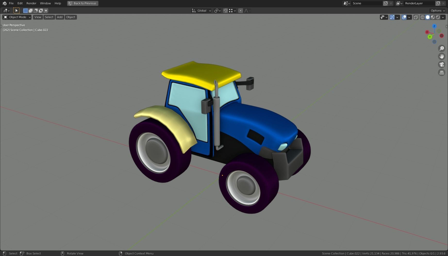 Low Poly Vehicle -  Traktor Low-poly 3D model_11