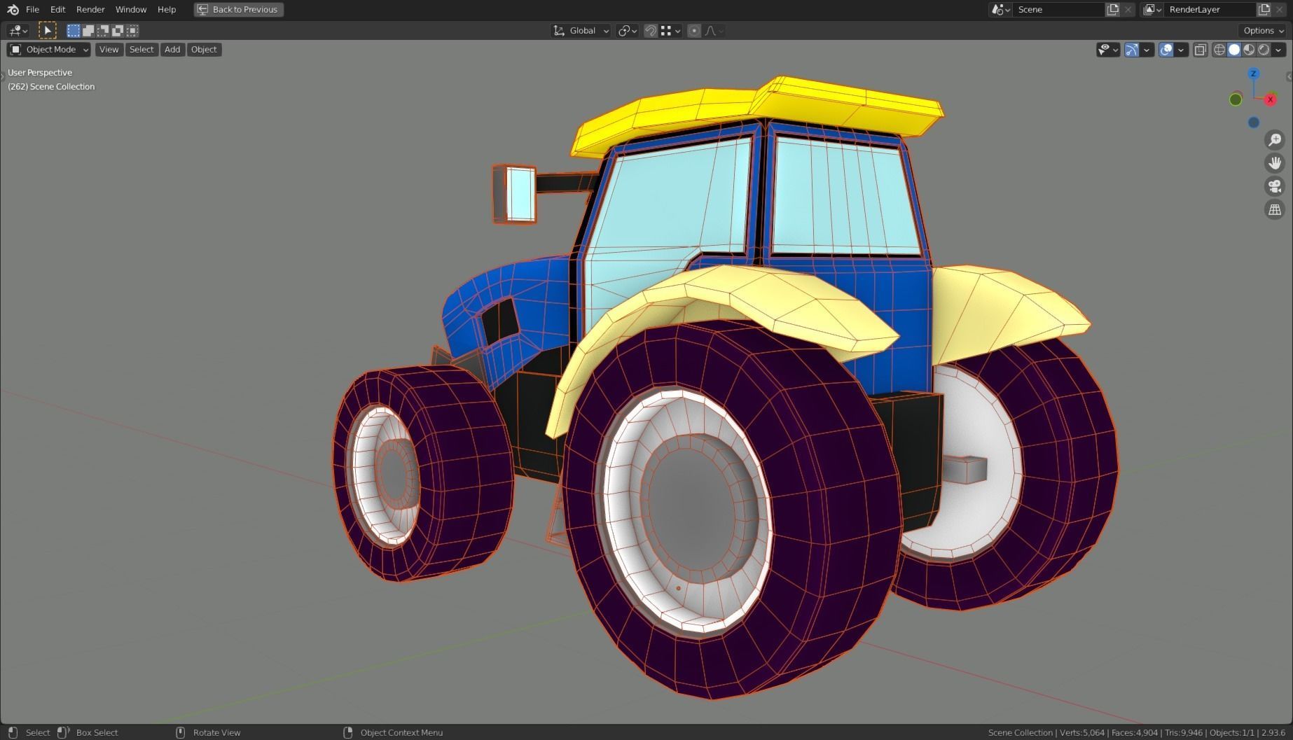 Low Poly Vehicle -  Traktor Low-poly 3D model_15