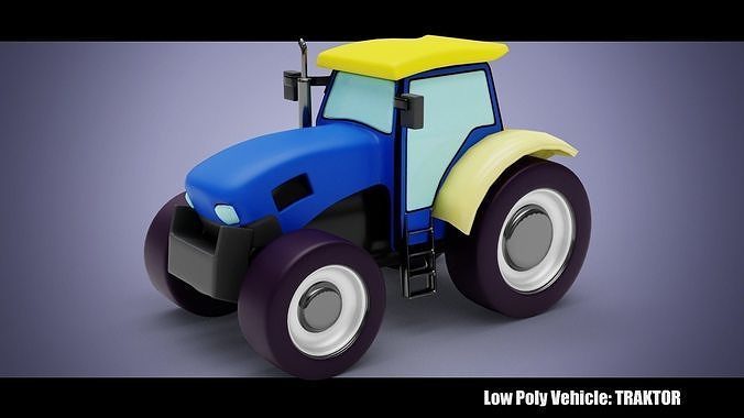 Low Poly Vehicle -  Traktor Low-poly 3D model