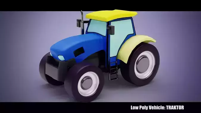 Low Poly Vehicle -  Traktor Low-poly 3D model