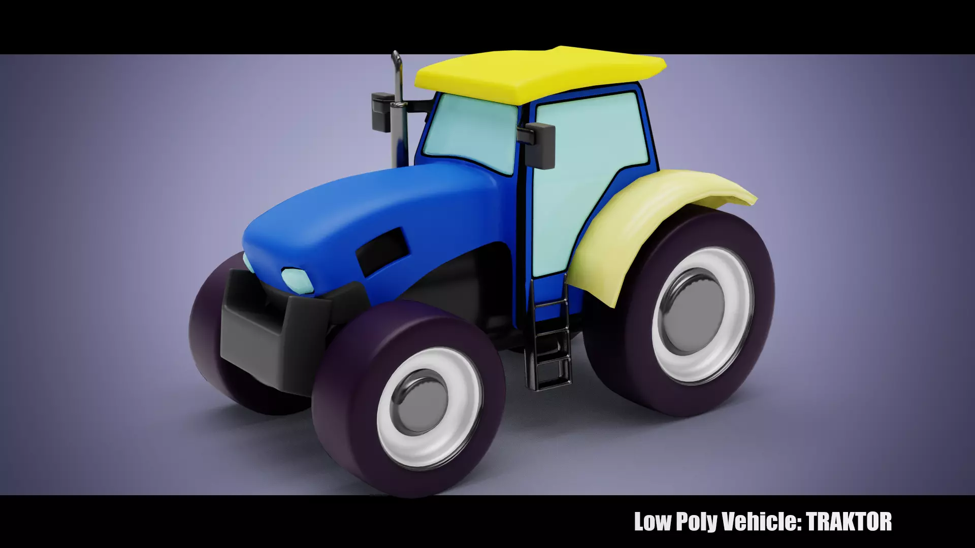 Low Poly Vehicle -  Traktor Low-poly 3D model_0