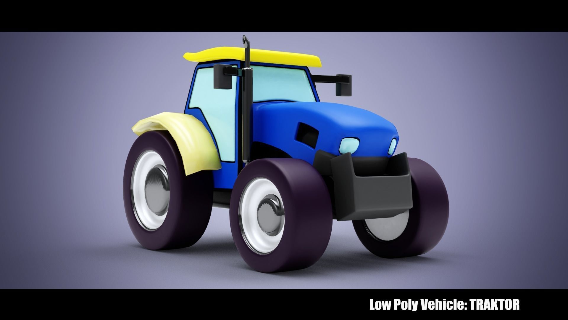 Low Poly Vehicle -  Traktor Low-poly 3D model_1