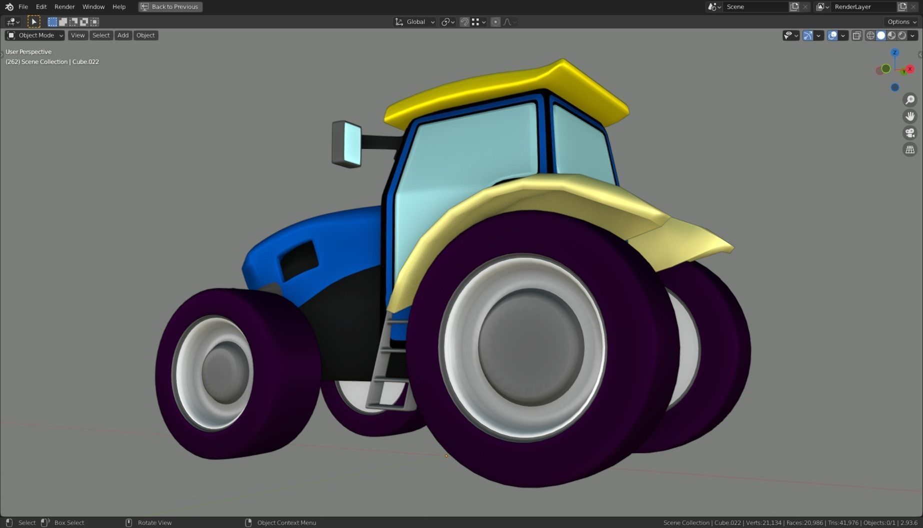 Low Poly Vehicle -  Traktor Low-poly 3D model_10