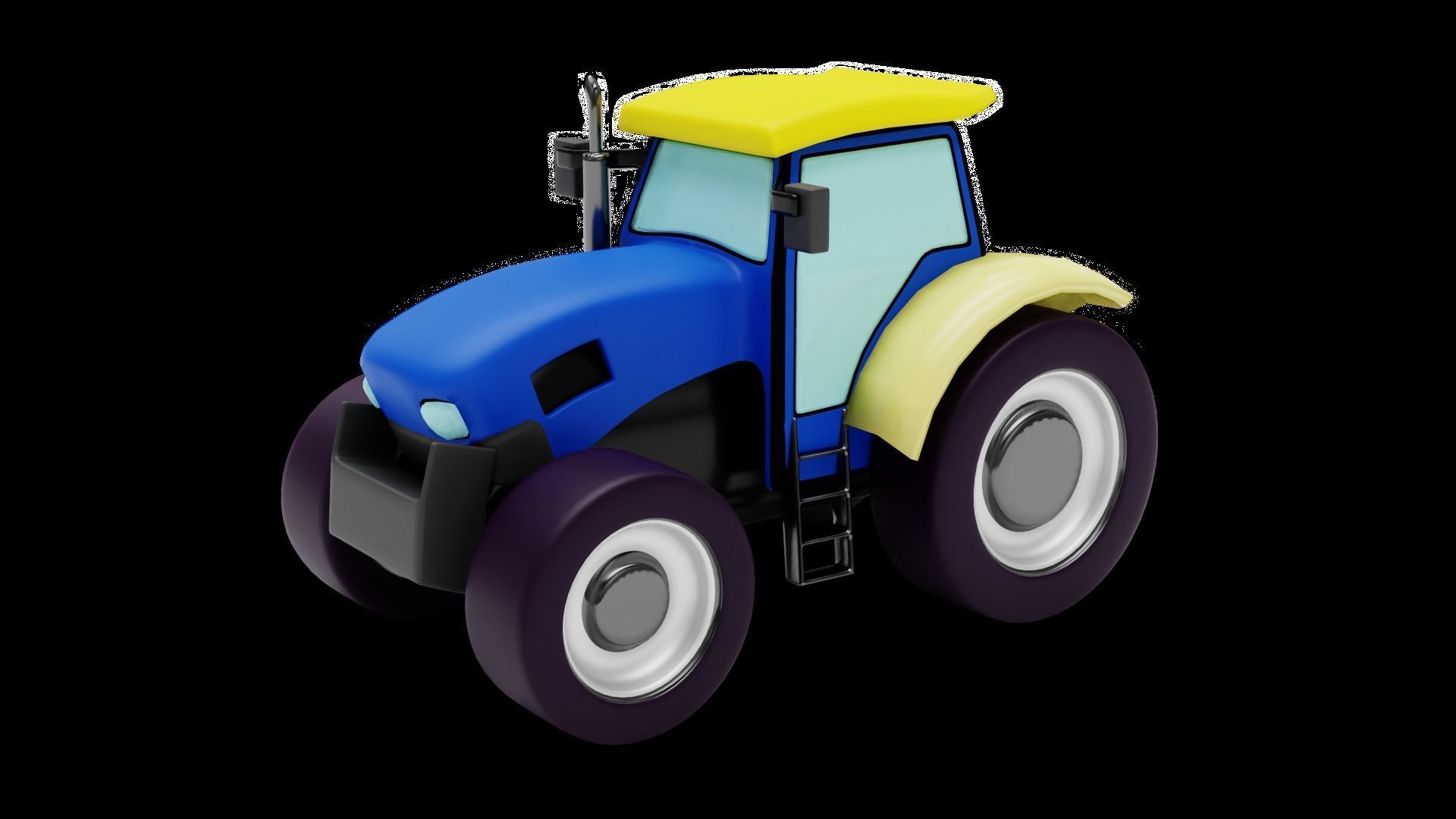 Low Poly Vehicle -  Traktor Low-poly 3D model_19