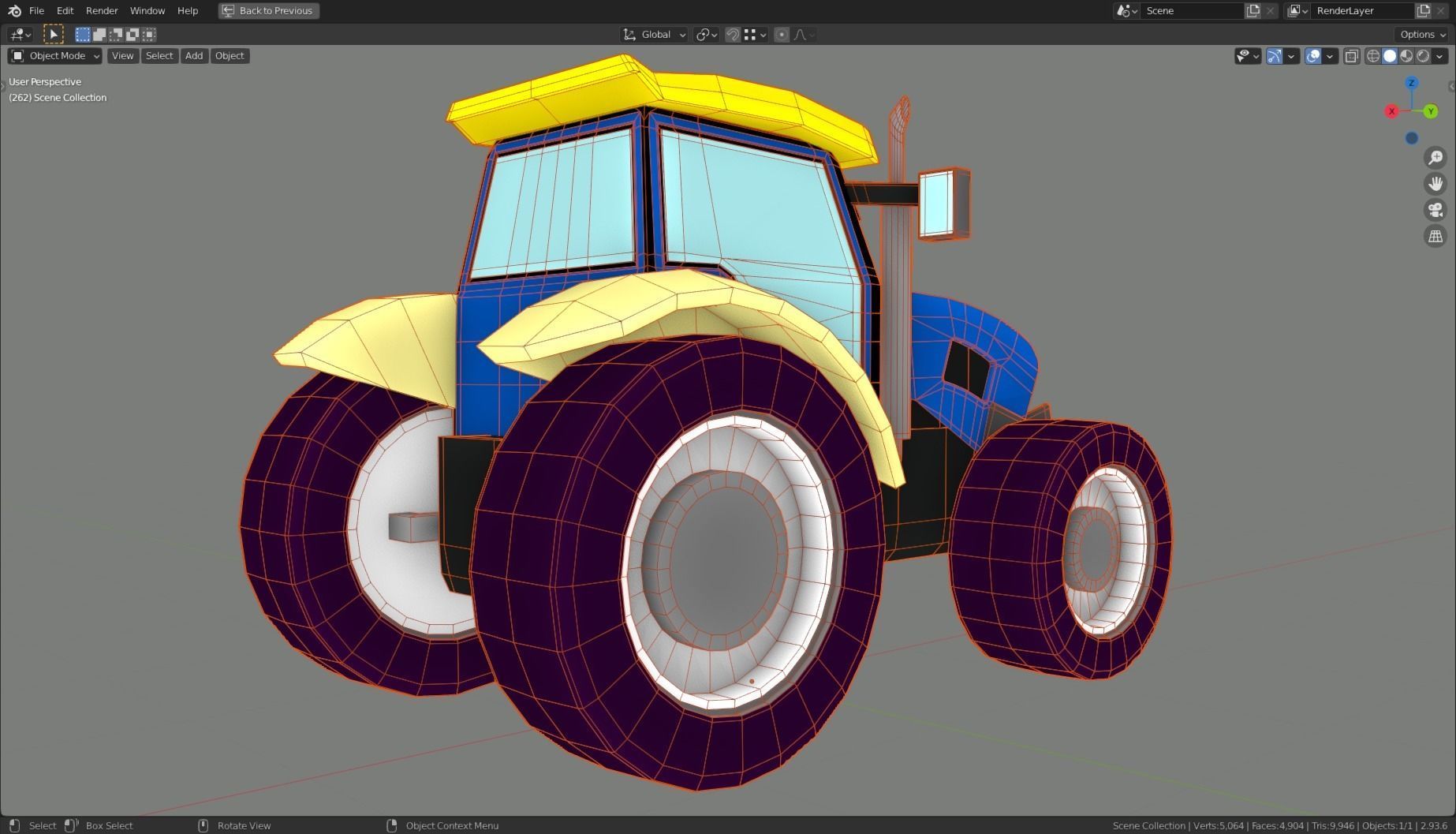 Low Poly Vehicle -  Traktor Low-poly 3D model_16
