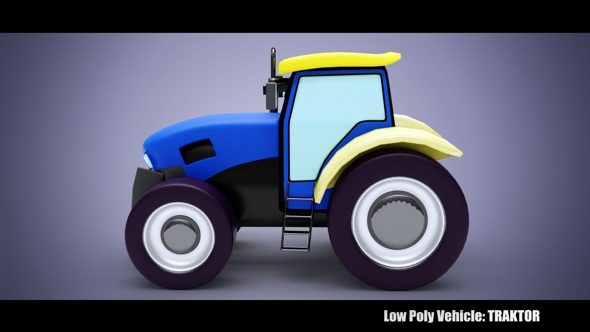 Low Poly Vehicle -  Traktor Low-poly 3D model_2