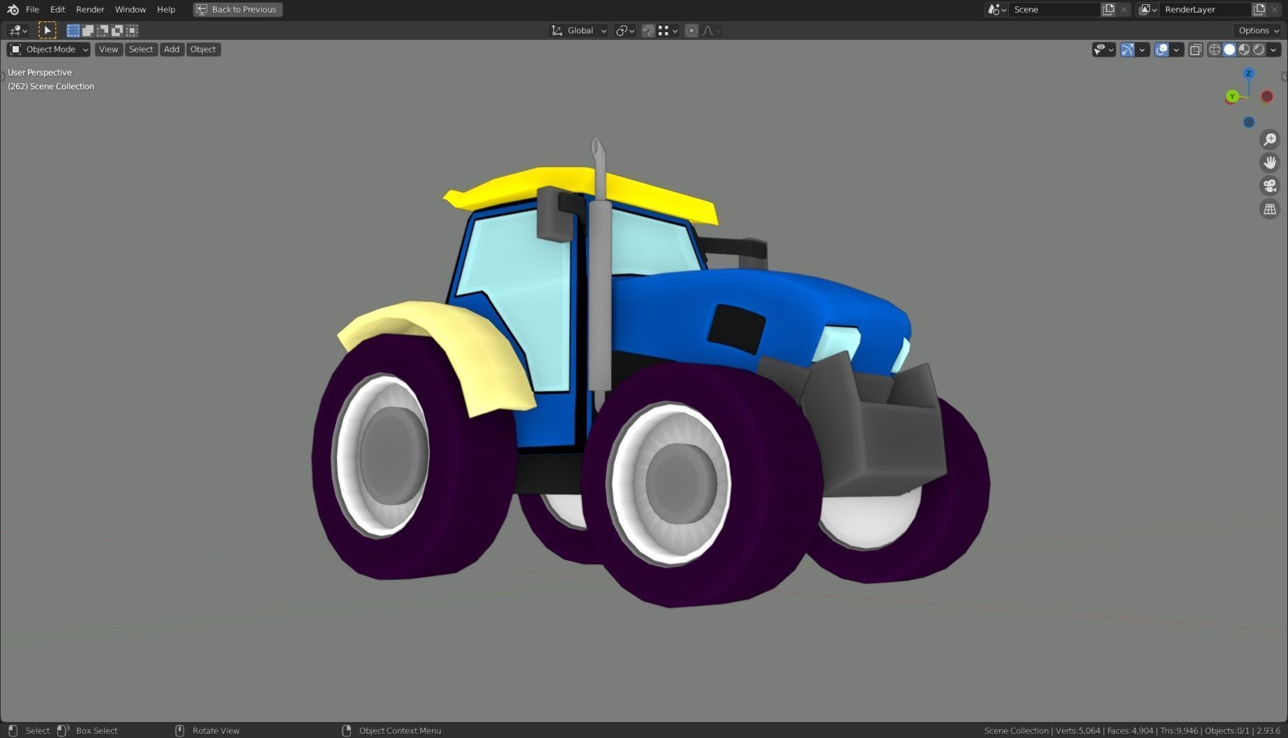 Low Poly Vehicle -  Traktor Low-poly 3D model_5