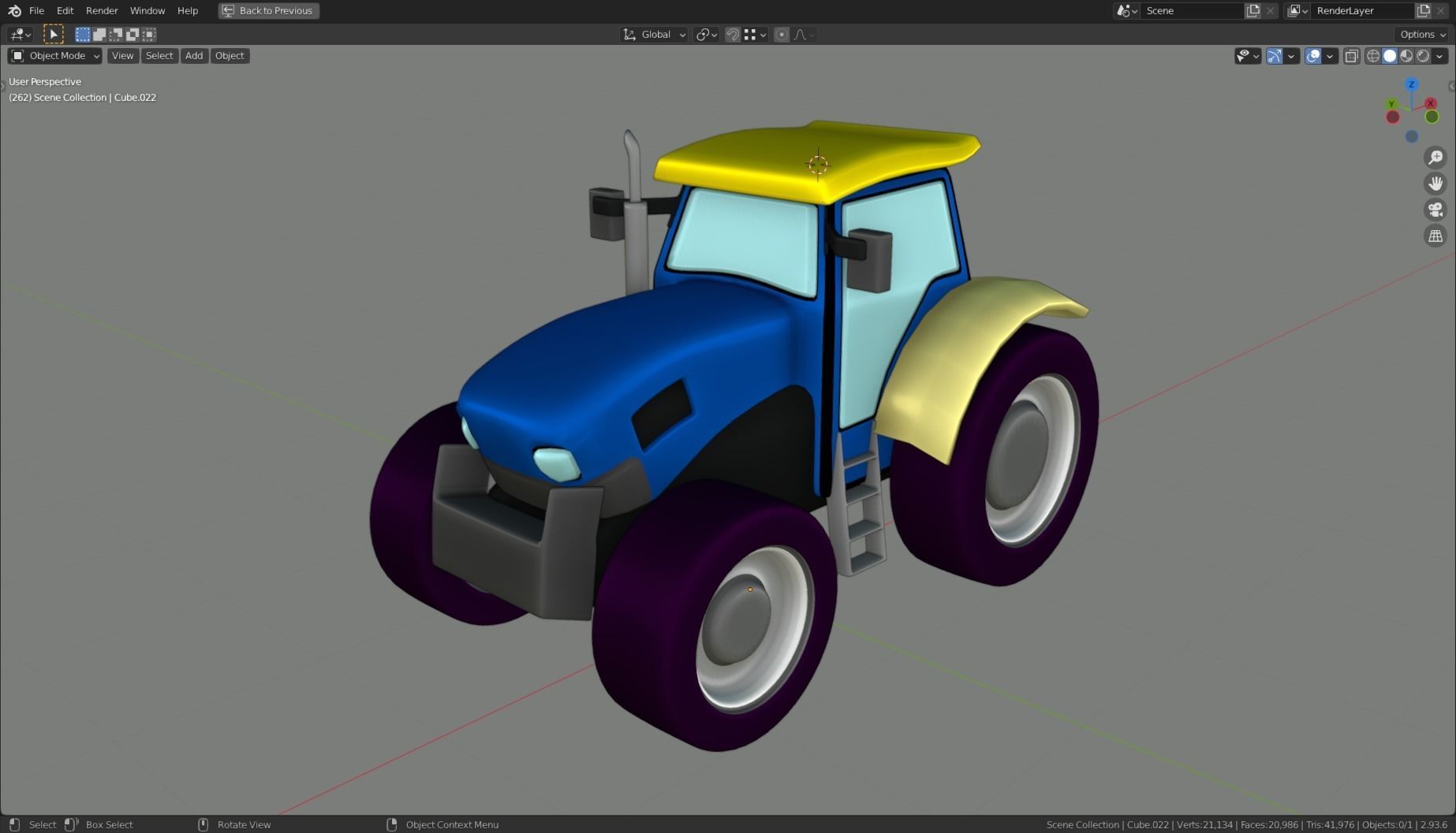 Low Poly Vehicle -  Traktor Low-poly 3D model_3
