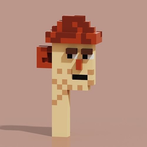 Punk Toy 1 Voxel Low-poly 3D model