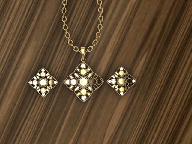 Beautiful plain Locket set 3D print model_3