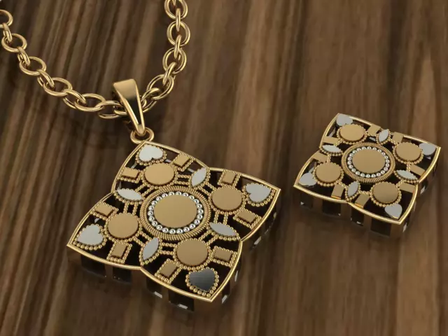 Beautiful plain Locket set 3D print model_0