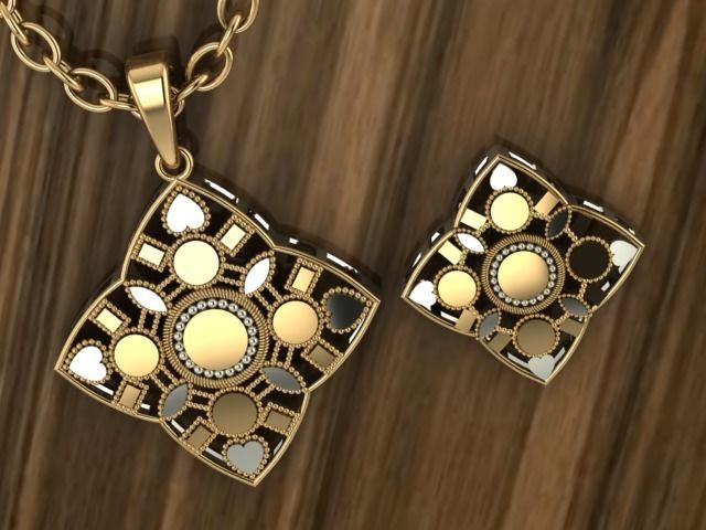 Beautiful plain Locket set 3D print model_1