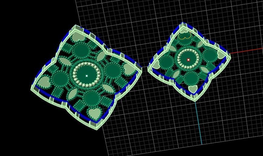 Beautiful plain Locket set 3D print model_4