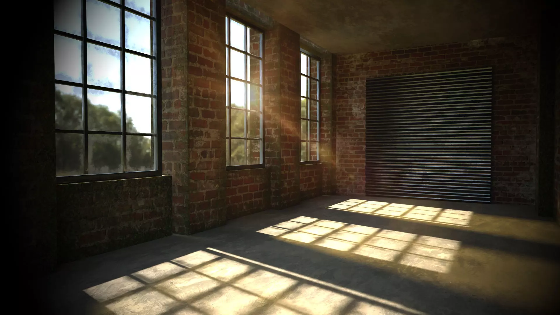 warehouse interior  Low-poly 3D model_0