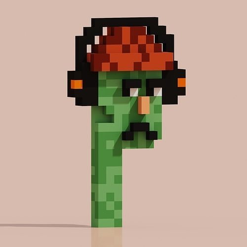Punk Toy 2 Voxel Low-poly 3D model