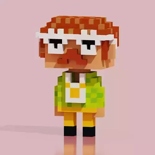 Toy Hero 3 Voxel Low-poly 3D model