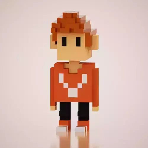 Toy Hero 6 Voxel Low-poly 3D model