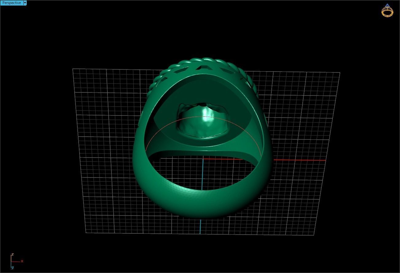 Chains skull ring 3D print model_9
