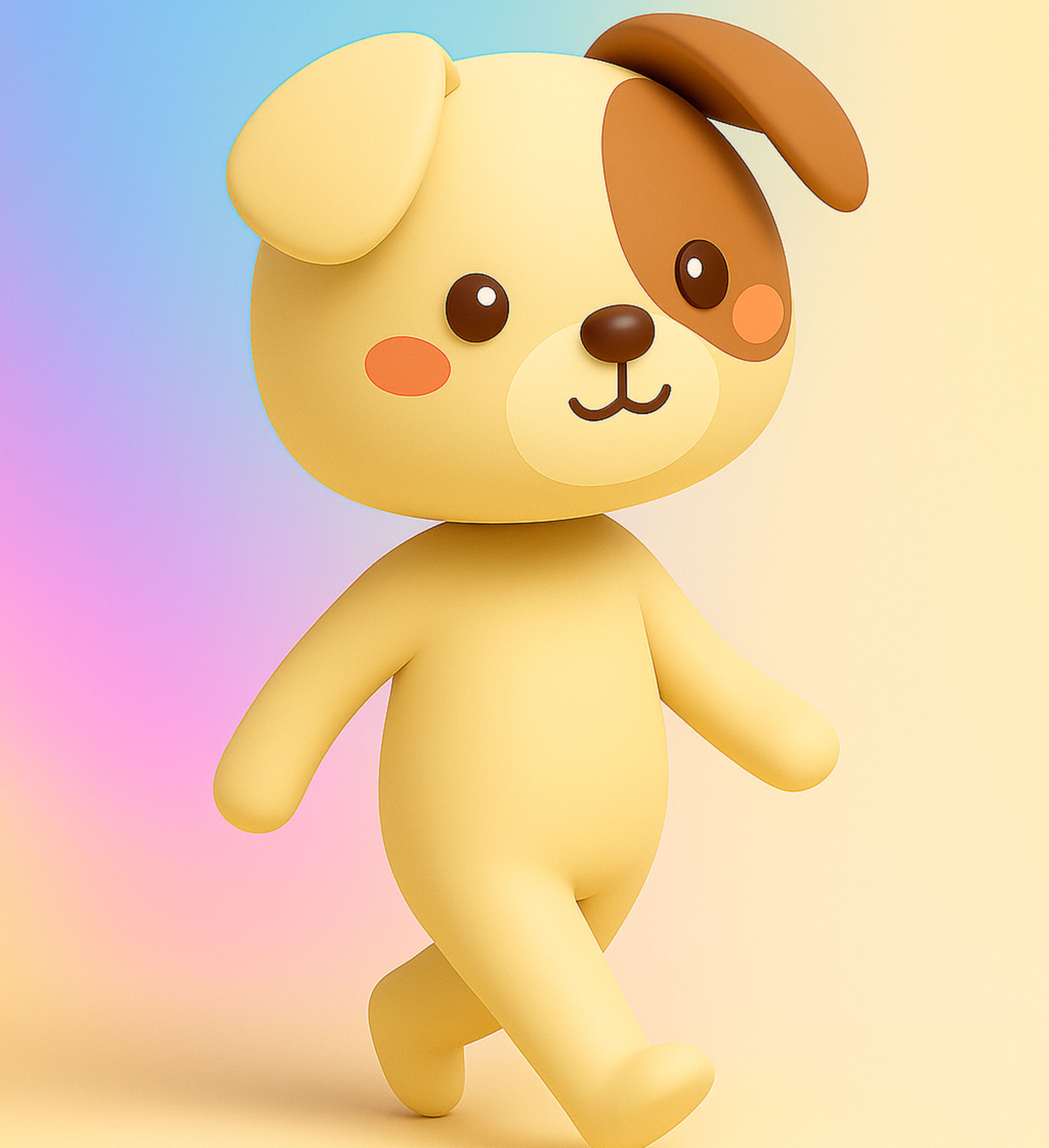 Cartoon Dog character 3d Low-poly 3D model_5