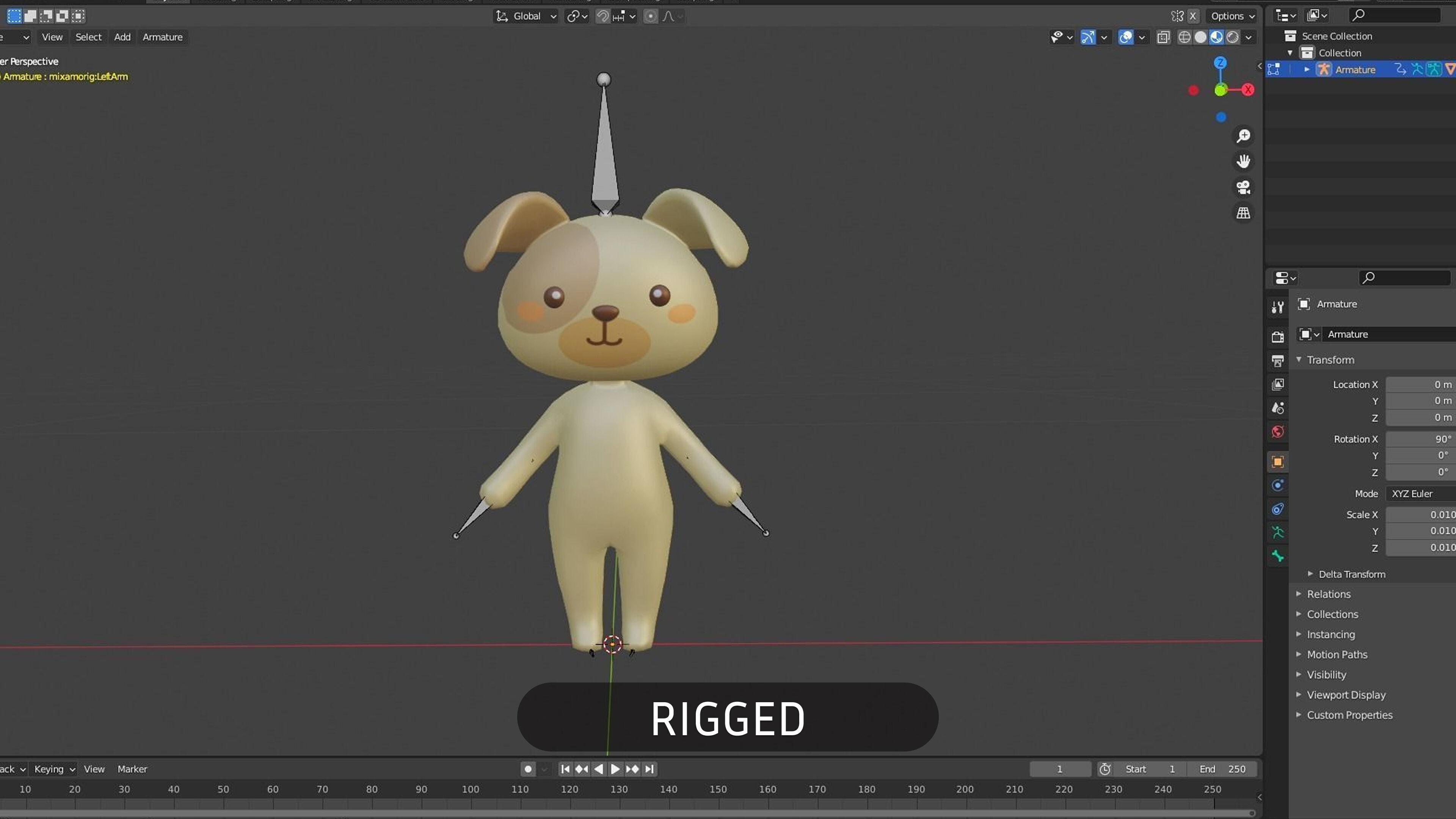 Cartoon Dog character 3d Low-poly 3D model_13