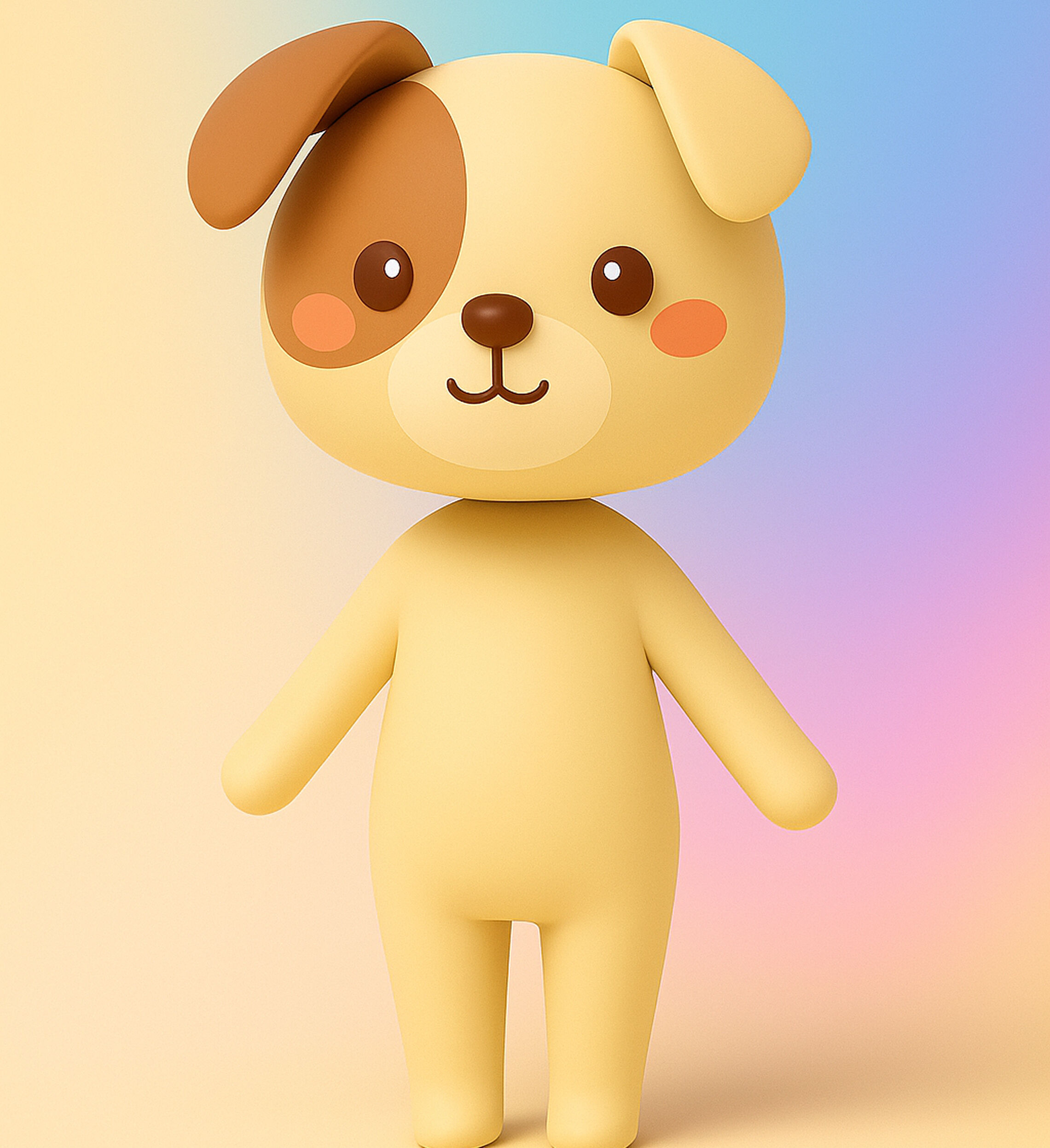 Cartoon Dog character 3d Low-poly 3D model_1