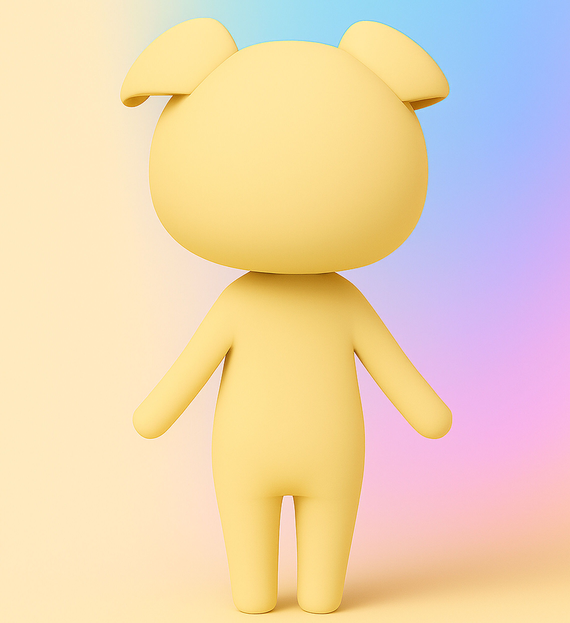 Cartoon Dog character 3d Low-poly 3D model_3