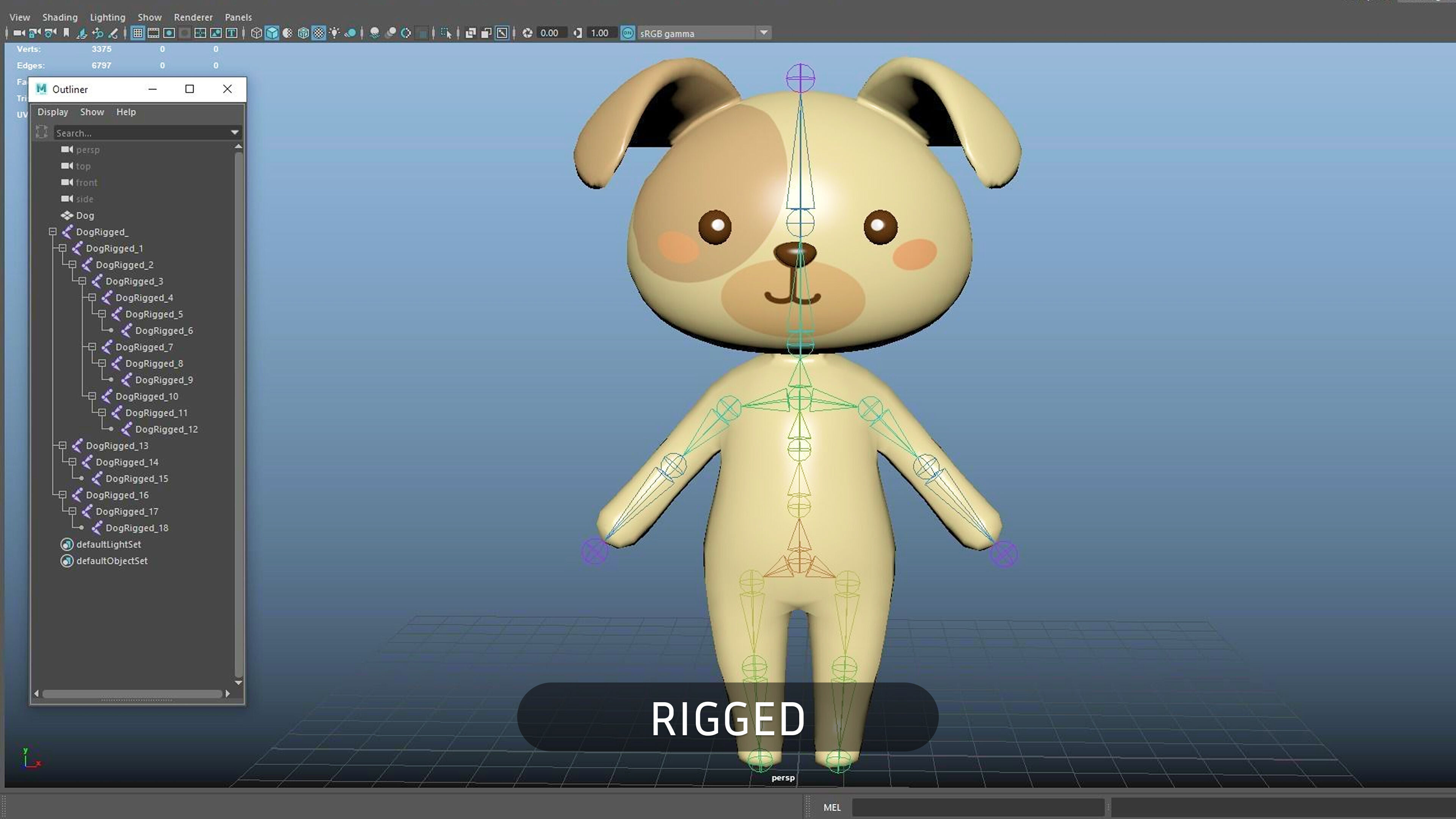 Cartoon Dog character 3d Low-poly 3D model_11