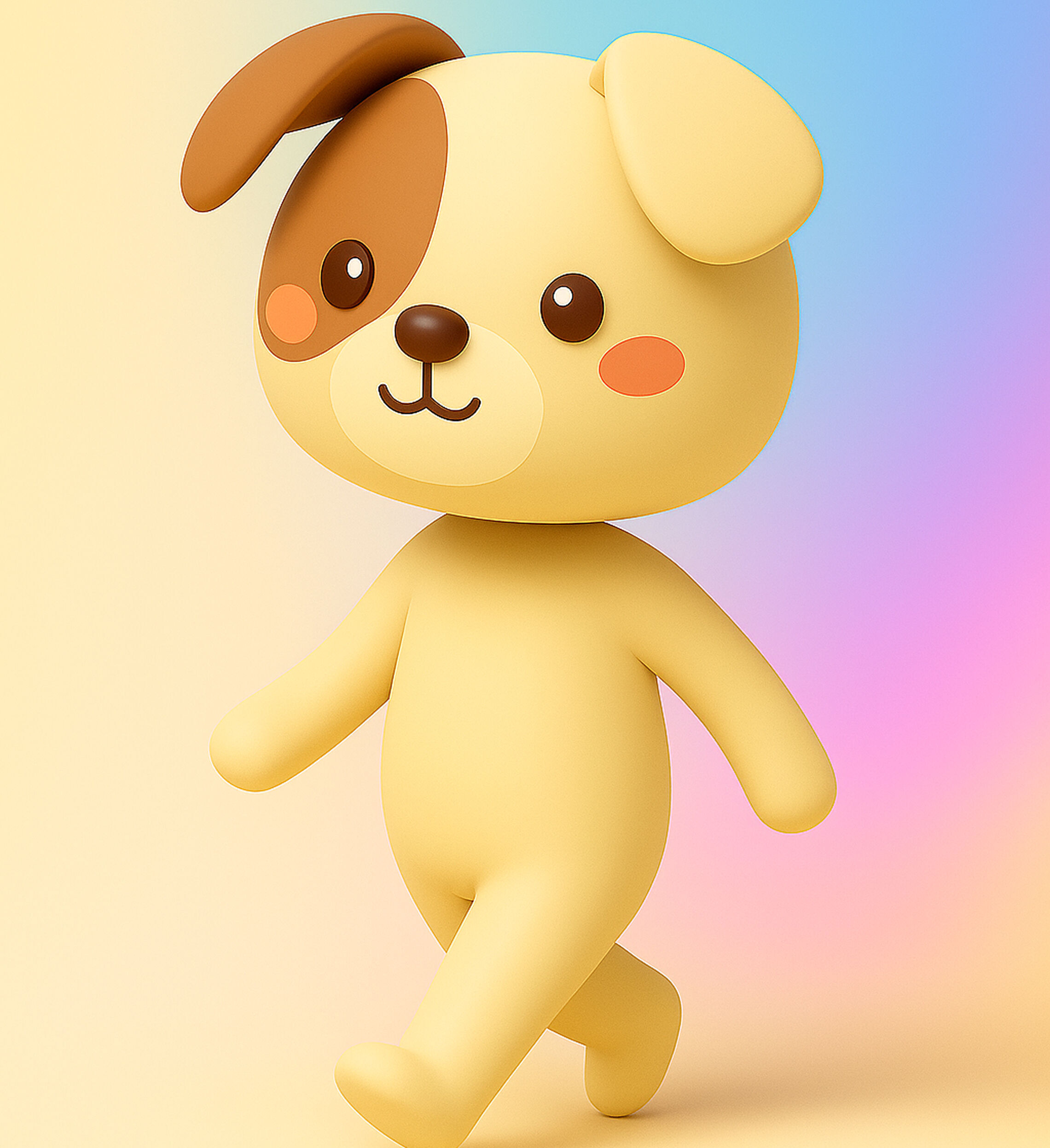 Cartoon Dog character 3d Low-poly 3D model_2