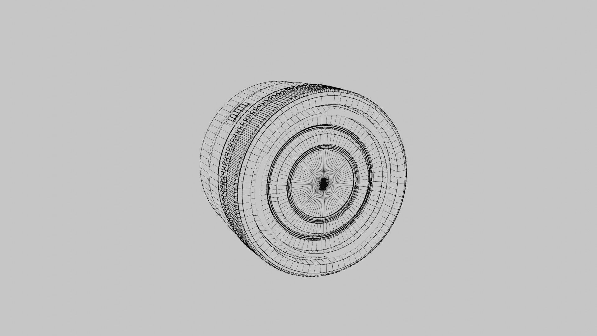 camera lens low poly Low-poly 3D model_2